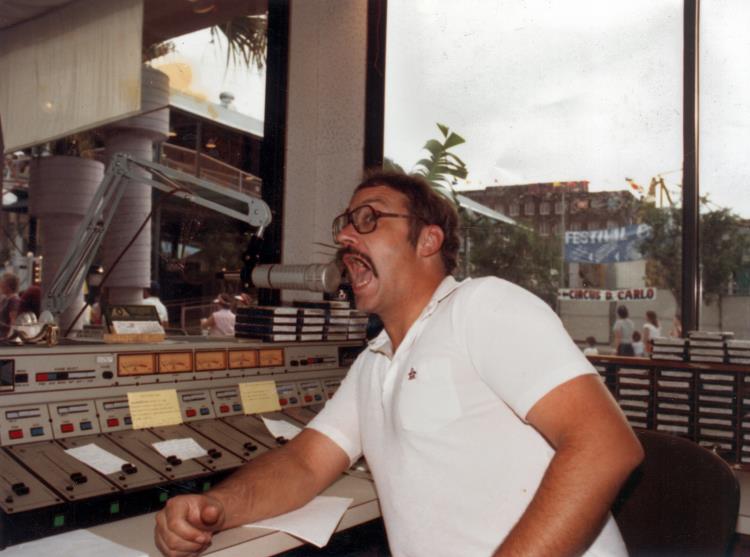 JD in the WRNO Wonderwall studio at the 1984 World's Fair