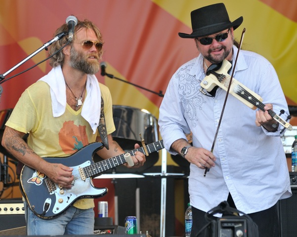 Anders Osbourne and Wayne Thibodaux with the Voice of the Wetlands All Stars